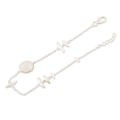 Alternate image for Sterling Silver and Rainbow Moonstone Pendant Bracelet White Rapids