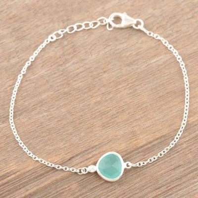 Alternate image for Handmade Sterling Silver Chalcedony Pendant Bracelet South Seas