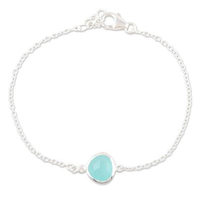 Alternate image for Handmade Sterling Silver Chalcedony Pendant Bracelet South Seas