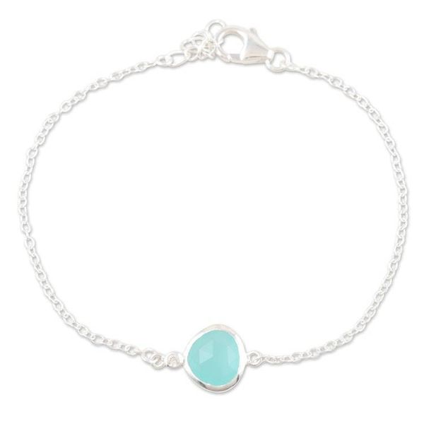 Alternate image for Handmade Sterling Silver Chalcedony Pendant Bracelet South Seas