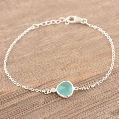 Alternate image for Handmade Sterling Silver Chalcedony Pendant Bracelet South Seas