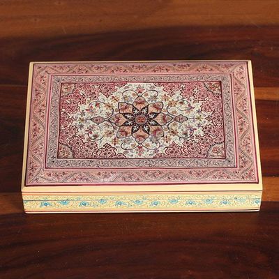 Alternate image for Spring-Inspired Weeping Willow Wood Box in Crimson Hues Crimson Petals