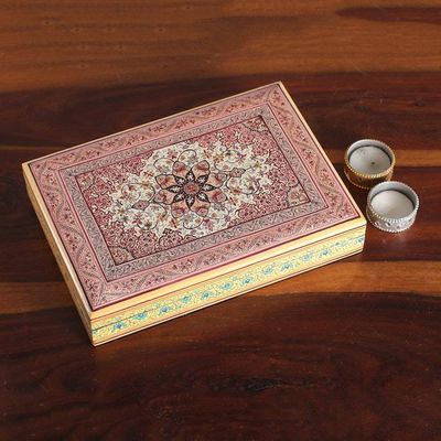 Alternate image for Spring-Inspired Weeping Willow Wood Box in Crimson Hues Crimson Petals