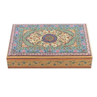 Alternate image for Artisan-Made Painted Wood and Papier Mache Decorative Box Mandala Spring