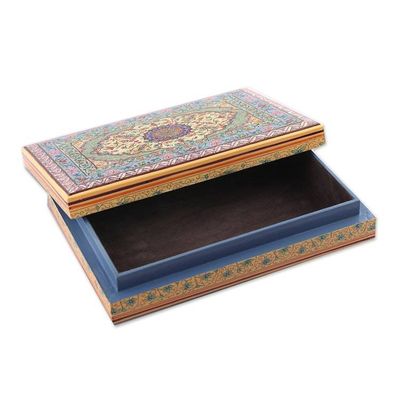 Alternate image for Artisan-Made Painted Wood and Papier Mache Decorative Box Mandala Spring