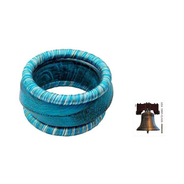 Alternate image for Mango Wood Bangle Bracelets from India Set of 3 Sky over Sikkim