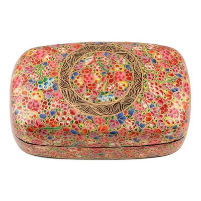 Alternate image for Hand Made Decorative Papier Mache Box from India Kashmir Cheer in Rainbow