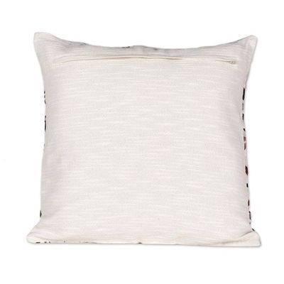 Alternate image for Pair of Embroidered Green and Red Cotton Cushion Covers Vermilion Nature