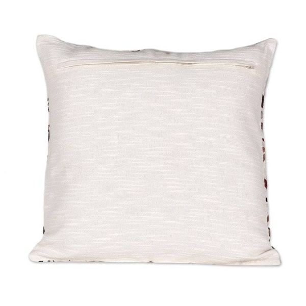 Alternate image for Pair of Embroidered Green and Red Cotton Cushion Covers Vermilion Nature