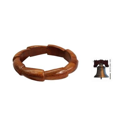 Alternate image for Handmade Wood Bangle Bracelets Pair Forest Suns
