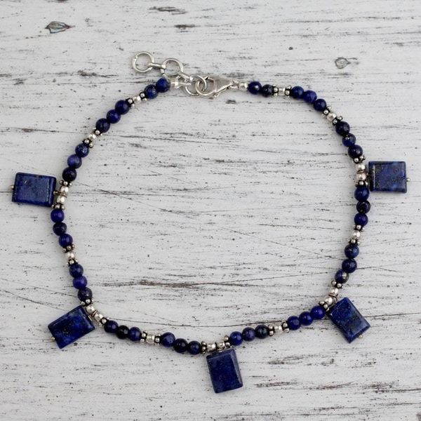 Alternate image for Lapis lazuli anklet Sky Princess