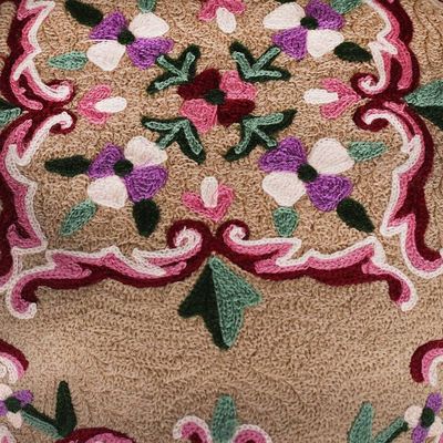 Alternate image for Artisan-Made Baroque Embroidered Cotton Cushion Cover Pair Sublime Blossoms