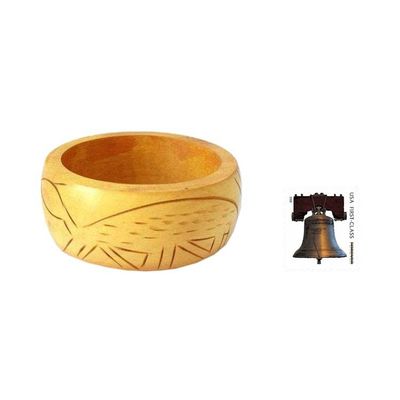 Alternate image for Wood bangle bracelet Tribal Turtle
