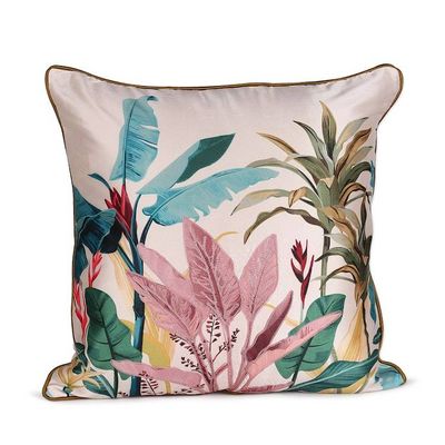 Alternate image for Nature-Themed Embroidered Cushion Cover Pair Made in India Tropical Lux