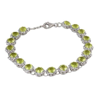 Alternate image for Peridot Tennis Style Bracelet Set in Rhodium Plated Silver Verdant Enchantment