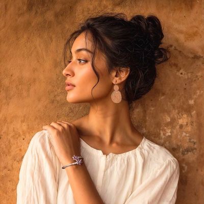 Alternate image for Floral-Themed Cubic Zirconia Sterling Silver Cuff Bracelet Floral Enigma