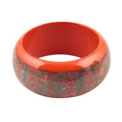 Alternate image for Bird Motif Haldu Wood Bangle Bracelet Crafted in India Bird Garden