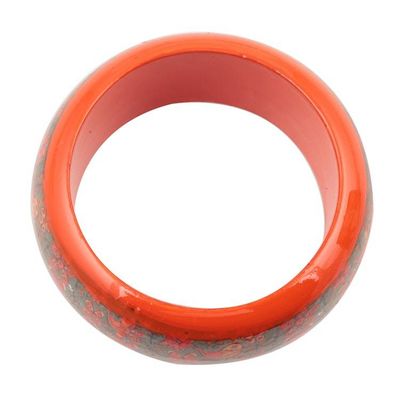 Alternate image for Bird Motif Haldu Wood Bangle Bracelet Crafted in India Bird Garden