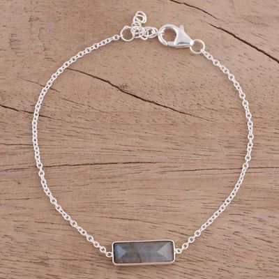 Alternate image for Labradorite and 925 Silver Pendant Bracelet from India Elegant Prism