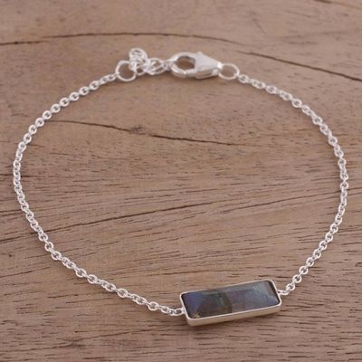 Alternate image for Labradorite and 925 Silver Pendant Bracelet from India Elegant Prism