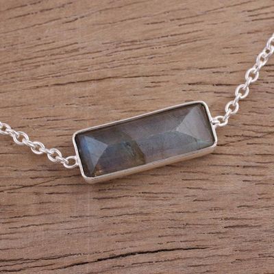 Alternate image for Labradorite and 925 Silver Pendant Bracelet from India Elegant Prism