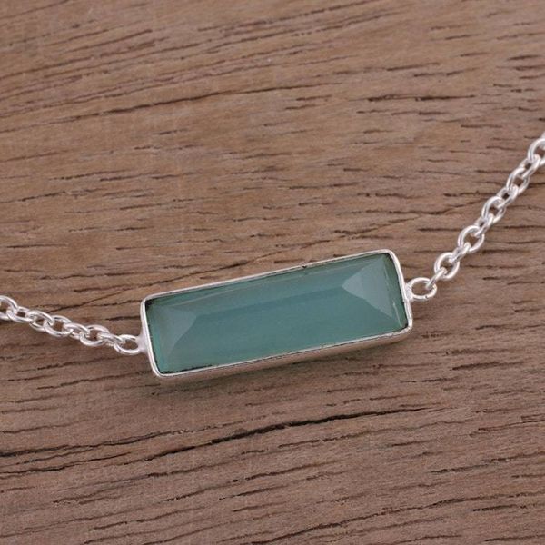 Alternate image for Chalcedony and Sterling Silver Bracelet from India Elegant Prism