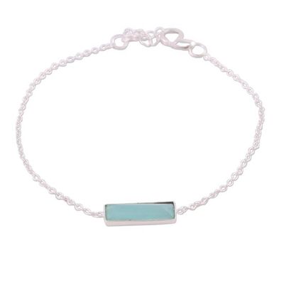 Alternate image for Chalcedony and Sterling Silver Bracelet from India Elegant Prism