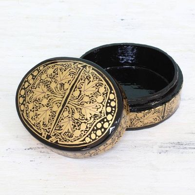 Alternate image for Black and Gold Papier Mache Decorative Box from India Serene Grandeur