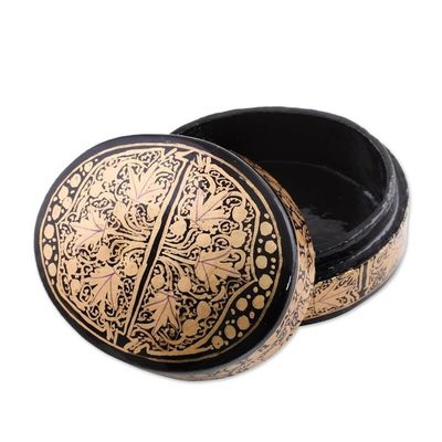 Alternate image for Black and Gold Papier Mache Decorative Box from India Serene Grandeur