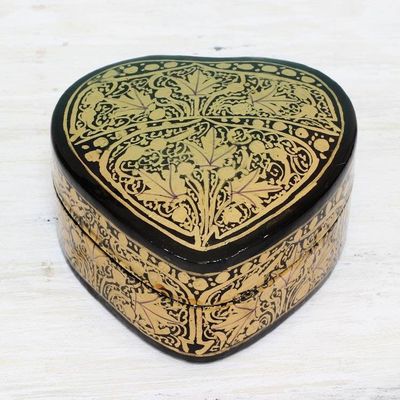 Alternate image for Black and Gold Papier Mache Decorative Box from India Royal Grandeur