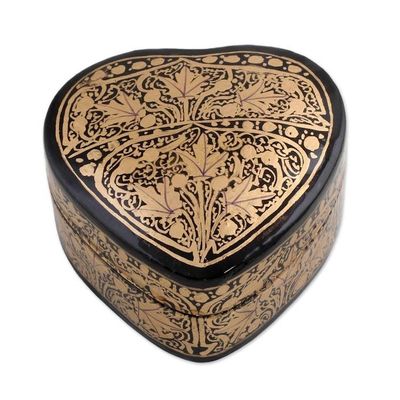 Alternate image for Black and Gold Papier Mache Decorative Box from India Royal Grandeur