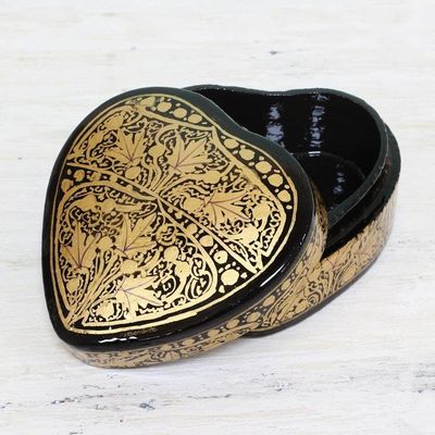 Alternate image for Black and Gold Papier Mache Decorative Box from India Royal Grandeur