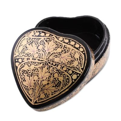 Alternate image for Black and Gold Papier Mache Decorative Box from India Royal Grandeur