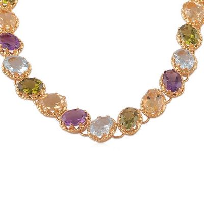 Alternate image for 22k Gold-Plated 20-Carat Gemstone Tennis-Style Bracelet Sparkling Victory
