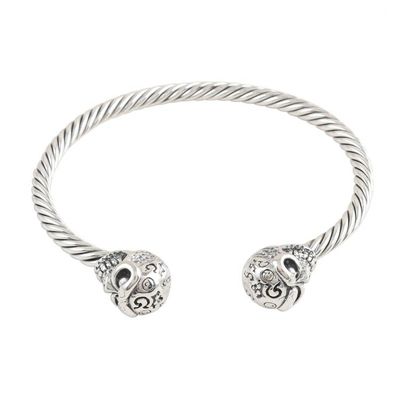 Alternate image for Artisan Crafted Skull Cuff Bracelet from India Twin Skulls