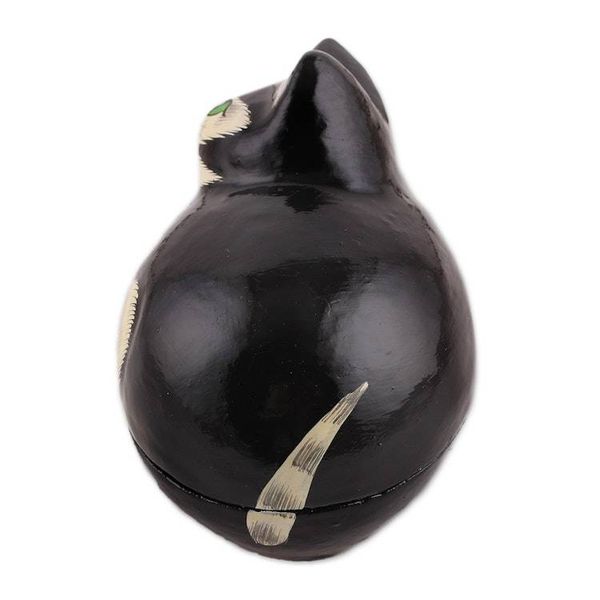 Alternate image for Hand-Painted Papier Mache Cat Decorative Box from India Majestic Cat