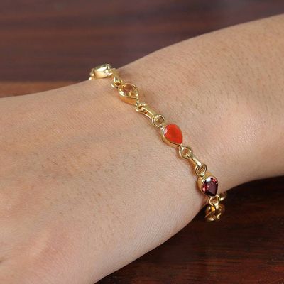 Alternate image for 22k Gold-Plated Multi-Gemstone Chakra Bracelet from India Inner Dazzle