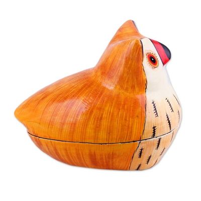 Alternate image for Hand-Painted Papier Mache Owl Decorative Box from India Owl Master