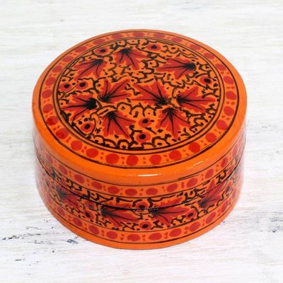 Primary image for Hand Painted Papier Mache Decorative Box from India Alluring Delight