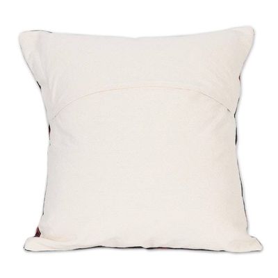 Alternate image for Pair of Chain-Stitched Geometric Cotton Cushion Covers Abstract Fountain