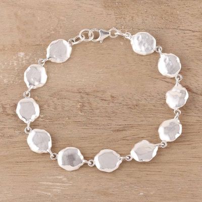 Alternate image for Abstract Sterling Silver Link Bracelet Crafted in India Abstract Beauty