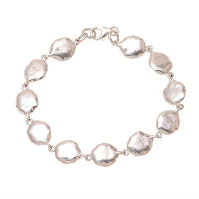 Alternate image for Abstract Sterling Silver Link Bracelet Crafted in India Abstract Beauty