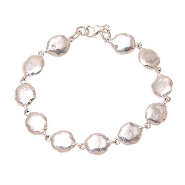 Alternate image for Abstract Sterling Silver Link Bracelet Crafted in India Abstract Beauty