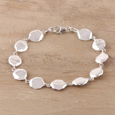 Alternate image for Abstract Sterling Silver Link Bracelet Crafted in India Abstract Beauty