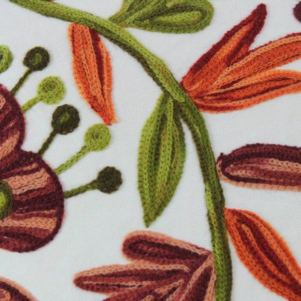 Alternate image for Pair of Nature-Themed Embroidered Cotton Cushion Covers Floral Majesty