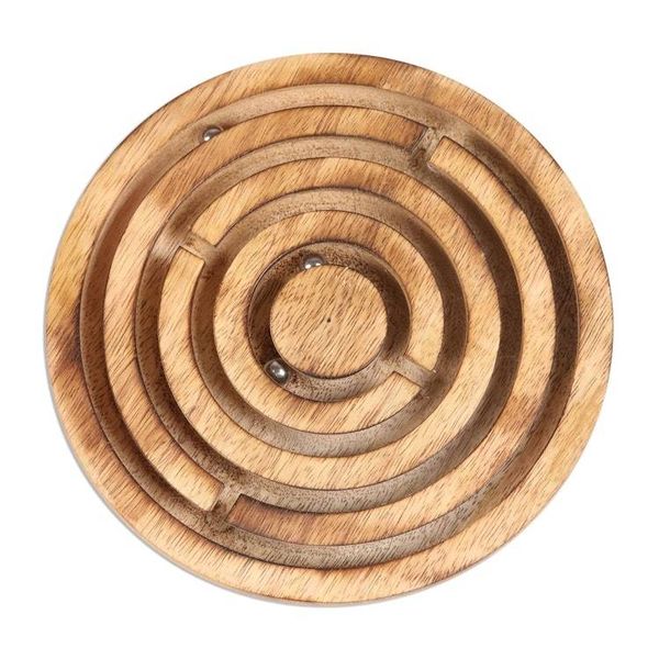Alternate image for Hand Made Mango Wood Labyrinth Board Game Maze Fantasy