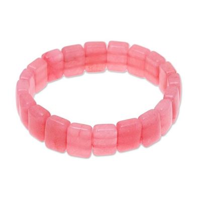 Alternate image for Agate Beaded Stretch Bracelet in Pink from India Harmonious Beauty in Pink