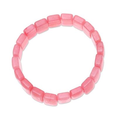 Alternate image for Agate Beaded Stretch Bracelet in Pink from India Harmonious Beauty in Pink