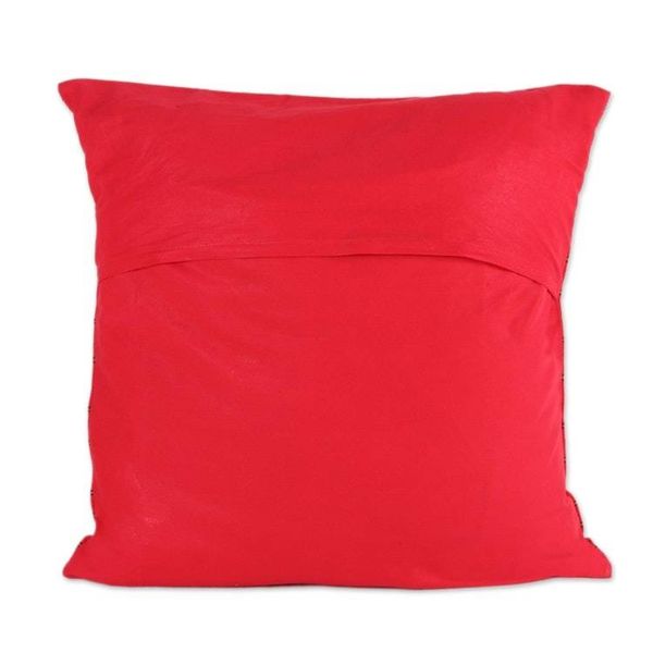 Alternate image for Cotton Embroidered Cushion Covers Pair Desert Ruby
