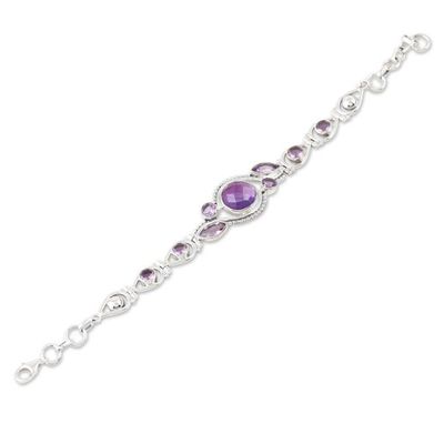 Alternate image for Sterling Silver and Amethyst Pendant Bracelet Earth Glow in Lilac